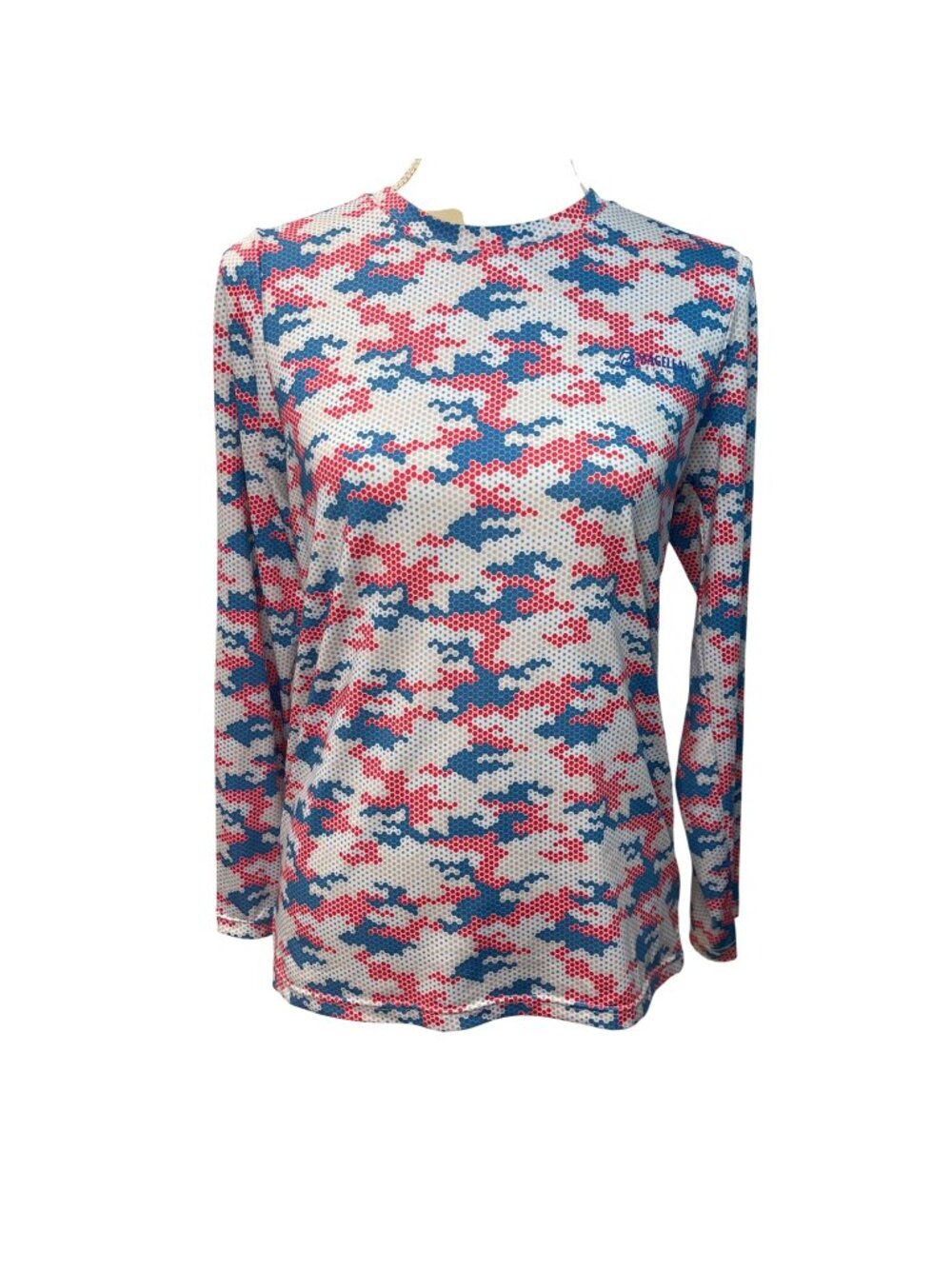 Magellan Abstract Camo Fishing Shirt Women's Size Large Classic Fit Patriotic